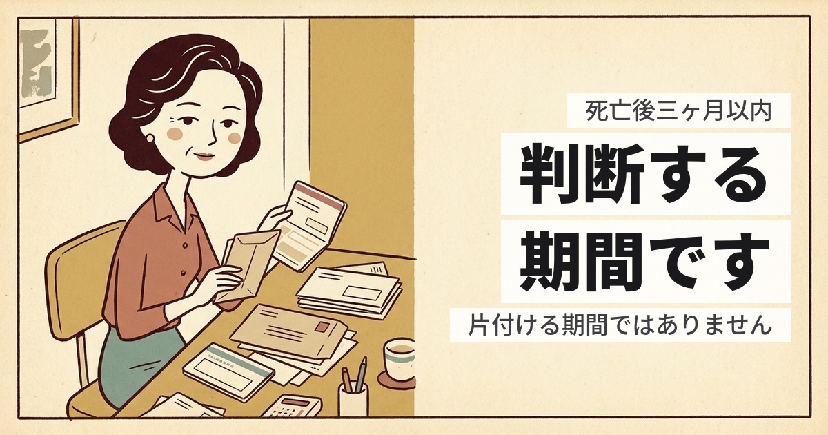 死亡後3ヶ月以内にやること|相続放棄の期限から逆算する