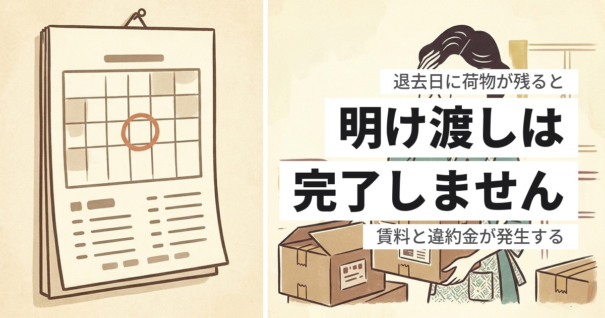 退去の立会いに荷物が残ってる、間に合わない｜期限を延ばす方法と最短の手
