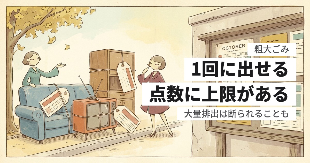 遺品の粗大ごみは何個まで出せる?上限がある自治体と、詰まったときの回避策