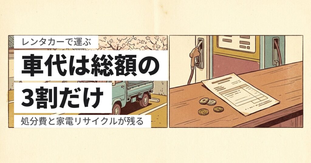 遺品整理でレンタカーを使うと総額いくら？車種別の料金と見落としがちな費用