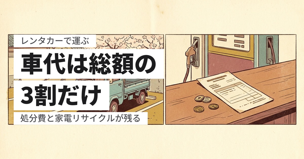 遺品整理でレンタカーを使うと総額いくら？車種別の料金と見落としがちな費用