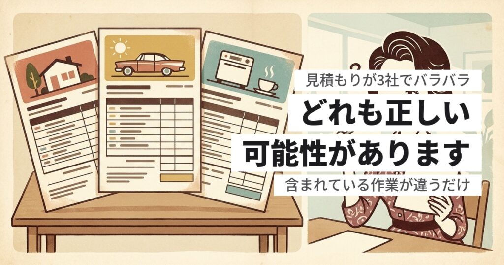 遺品整理の見積もりが3社でバラバラ、どれが正しい？差が出る理由と選び方