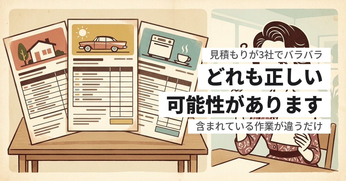 遺品整理の見積もりが3社でバラバラ、どれが正しい？差が出る理由と選び方