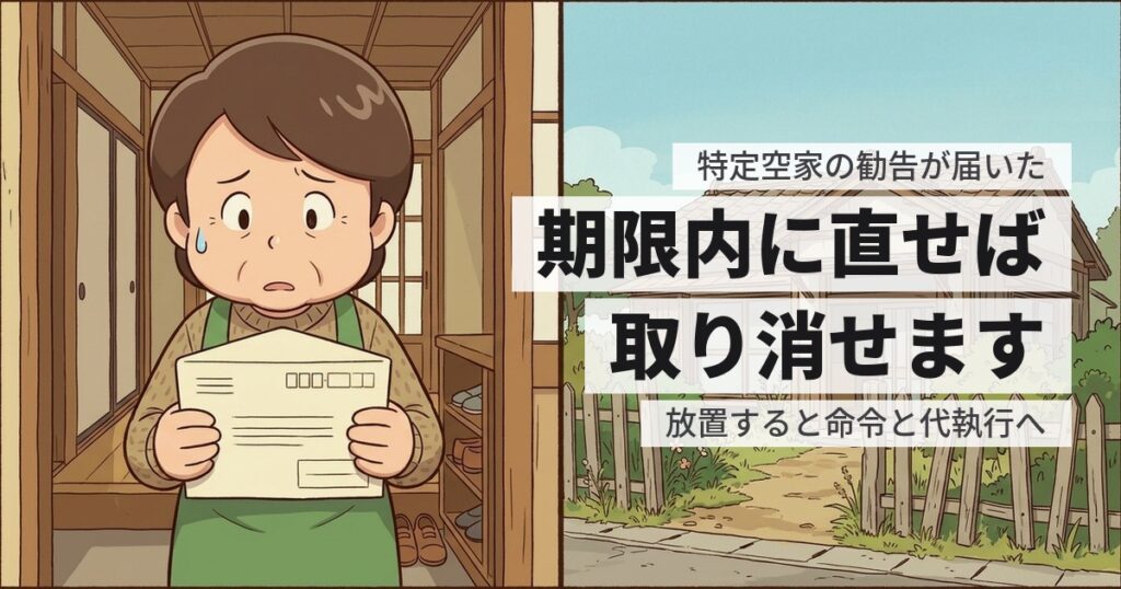 特定空家の勧告が来たらどうする？期限と、そのあとに起きること