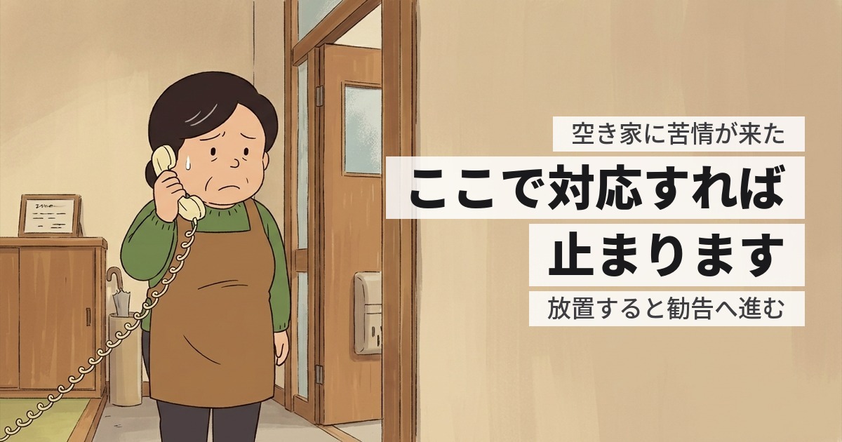 空き家に近所から苦情が来た｜内容別の対応と、放置した先に起きること