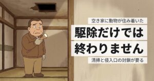 空き家に動物が住み着いた｜駆除費用と、そのあとに必要になること
