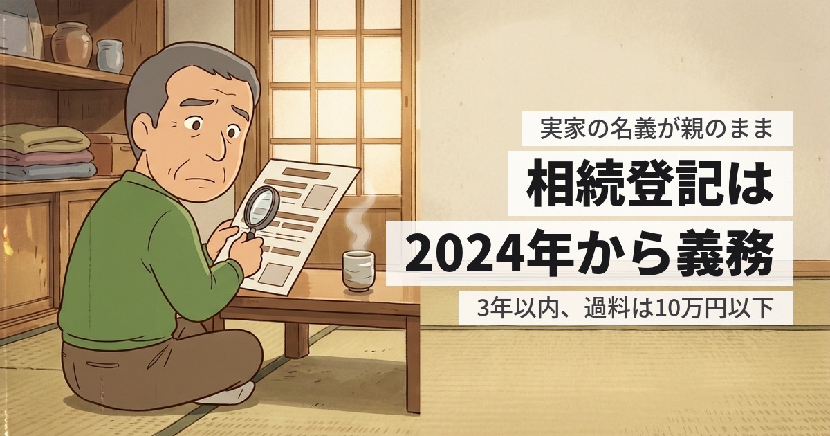 実家の名義を親のまま放置している｜義務化された相続登記と、兄弟でやること