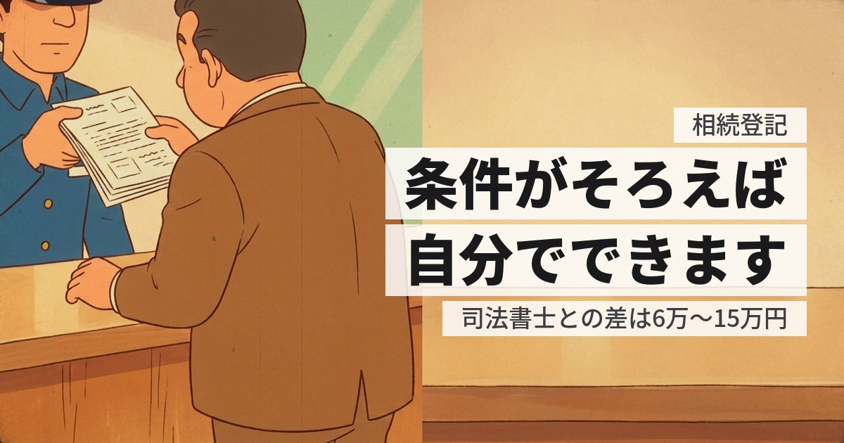 相続登記は自分でできる？費用の内訳と、司法書士に頼むべきケース