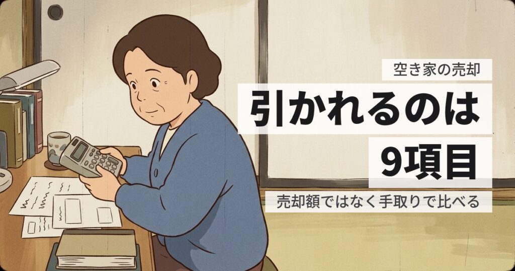 空き家の売却で手取りはいくら？売却額から引かれる9項目の一覧