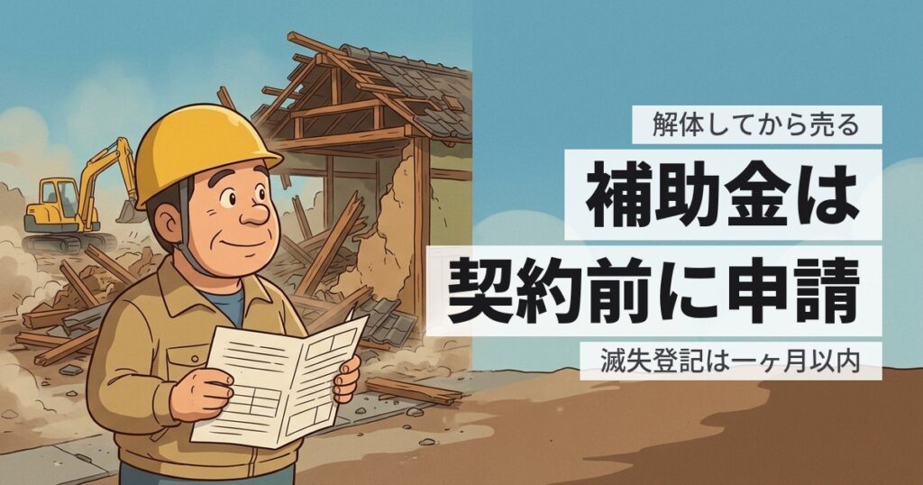 空き家を解体してから売る順番｜補助金・滅失登記・税金の手続きと時期
