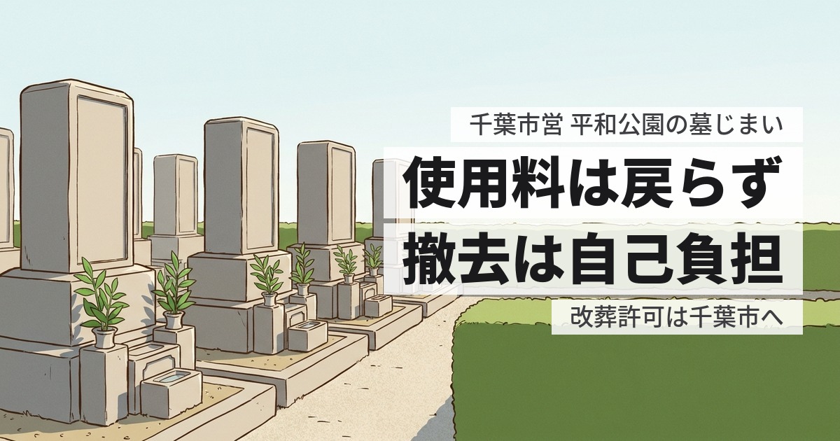 千葉市営 平和公園の墓じまい費用と返還手続き、原状回復の範囲