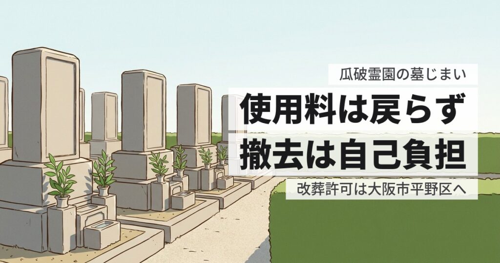 瓜破霊園の墓じまい費用と返還手続き、原状回復の範囲