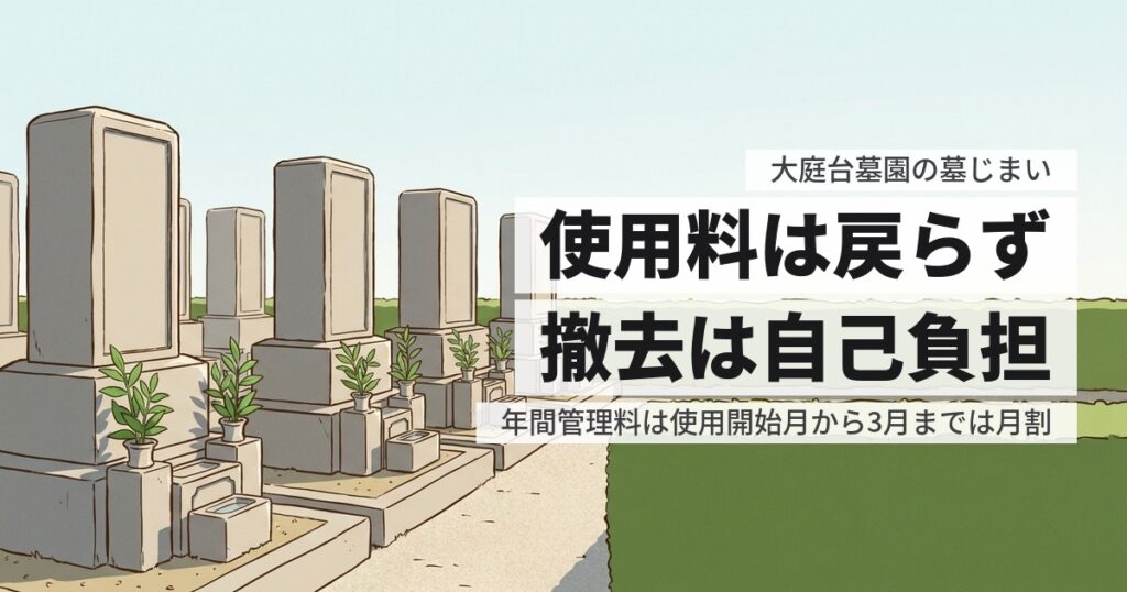 大庭台墓園の墓じまい費用と返還手続き、原状回復の範囲