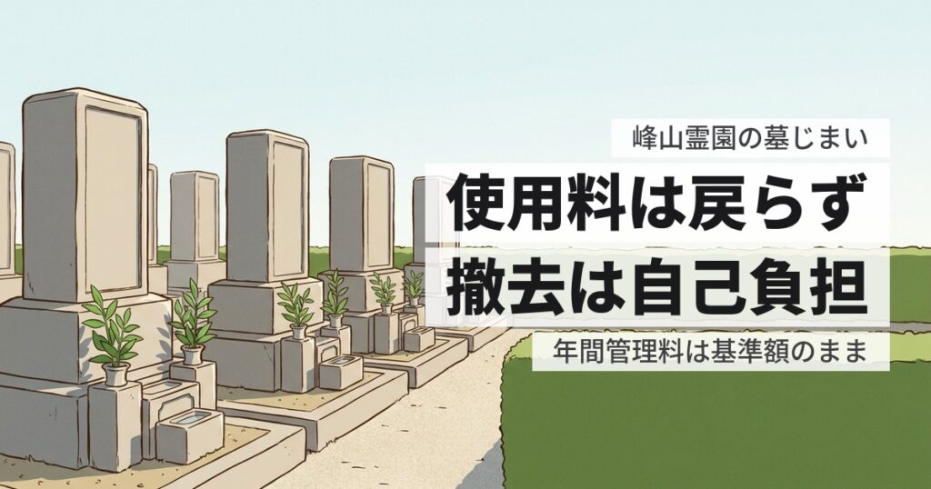 峰山霊園の墓じまい費用と返還手続き、原状回復の範囲