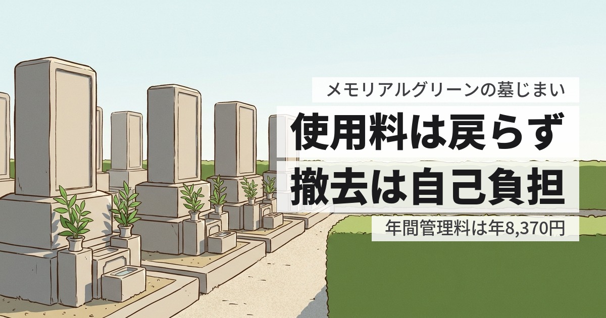 メモリアルグリーンの墓じまい費用と返還手続き、原状回復の範囲