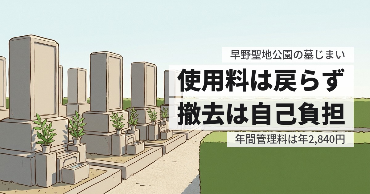 早野聖地公園の墓じまい費用と返還手続き、原状回復の範囲