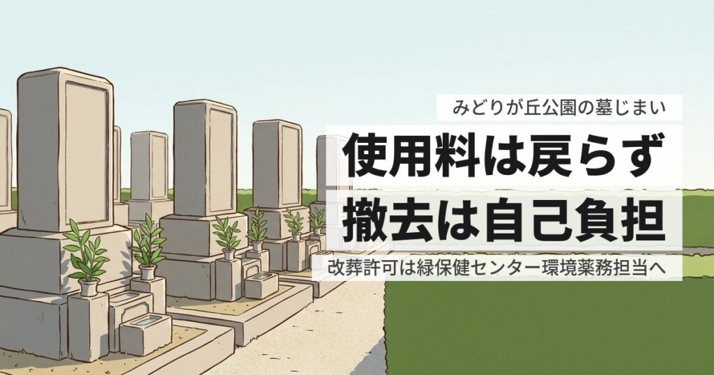 みどりが丘公園の墓じまい費用と返還手続き、原状回復の範囲