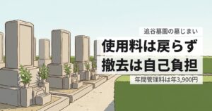 追谷墓園の墓じまい費用と返還手続き、原状回復の範囲