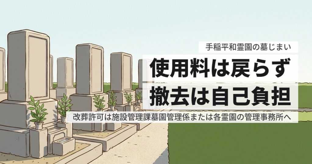 手稲平和霊園の墓じまい費用と返還手続き、原状回復の範囲
