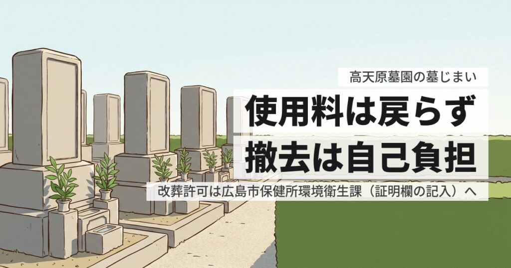高天原墓園の墓じまい費用と返還手続き、原状回復の範囲