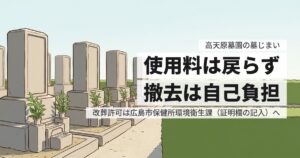 高天原墓園の墓じまい費用と返還手続き、原状回復の範囲