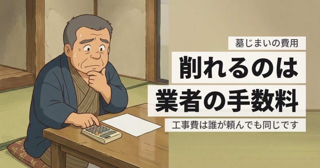 墓じまいの費用相場は？内訳と、代行に頼むと何が乗るか