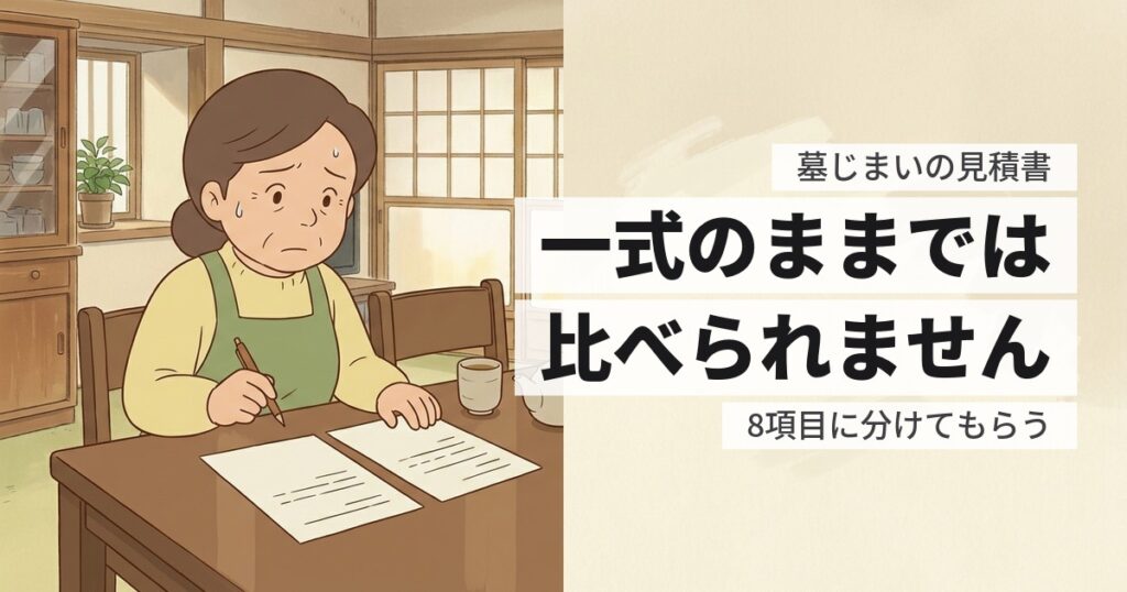 墓じまいの見積書はどこを見る？一式表記を分解させてください