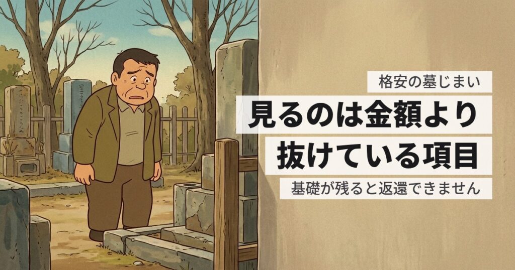 格安の墓じまいは何が違う？安い見積もりで後から増える項目