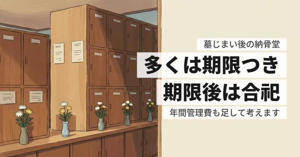 墓じまい後の納骨堂の費用はいくら？期限が来たあとまで確認してください