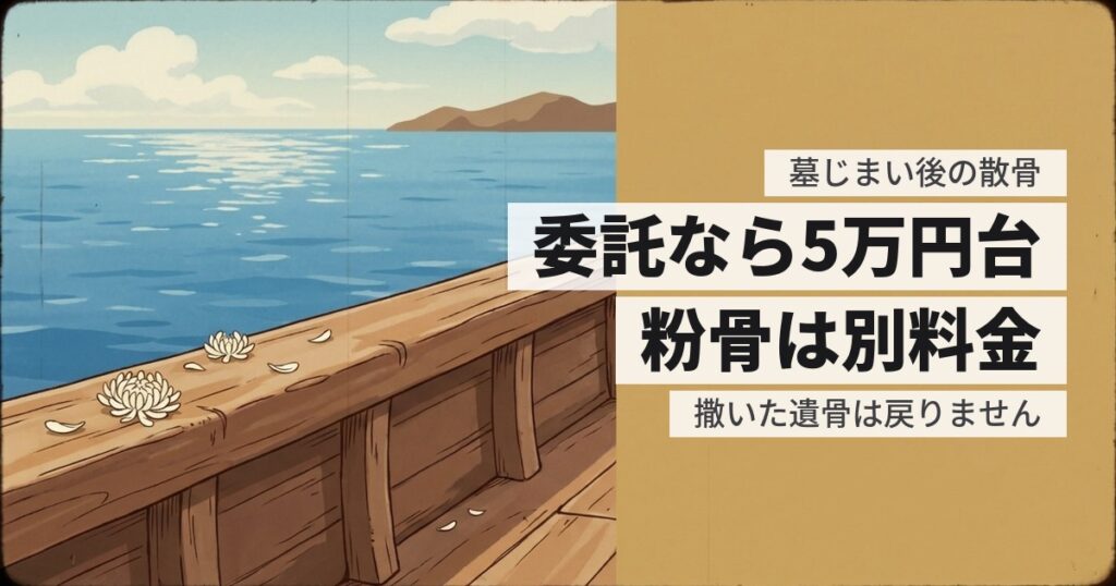 墓じまい後の散骨の費用はいくら？粉骨と立会いの有無で変わります