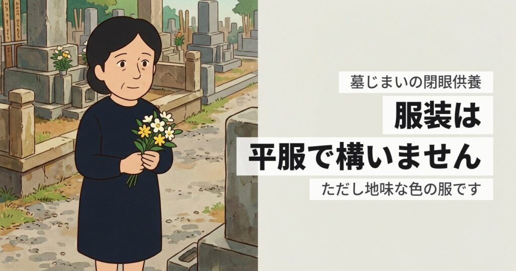 墓じまいの閉眼供養の服装は喪服？平服で行く場合の基準