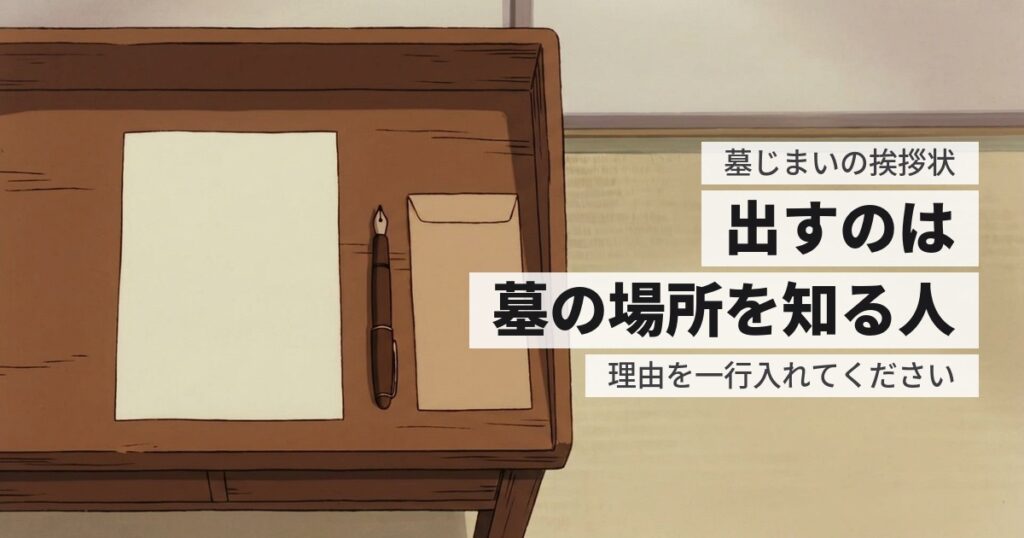 墓じまいの挨拶状の例文。誰に、いつ出すのかも決めておく