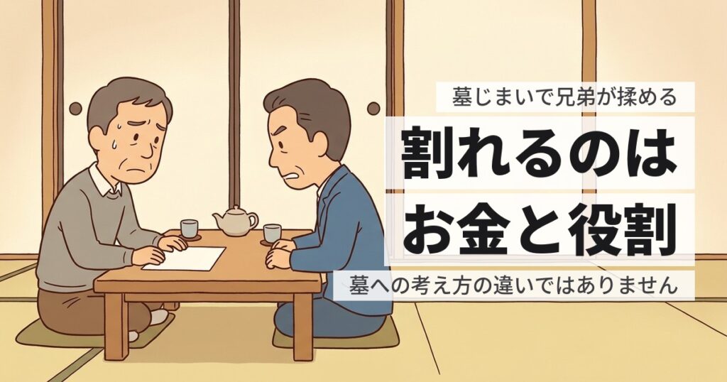 墓じまいで兄弟とトラブルになる原因は？お金と役割で割れます