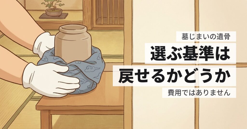墓じまいで遺骨はどうする？7つの行き先と、決める順番