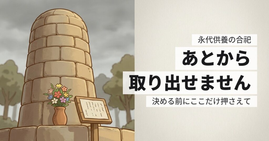 墓じまいで永代供養の合祀を選ぶ前に。取り出せなくなります
