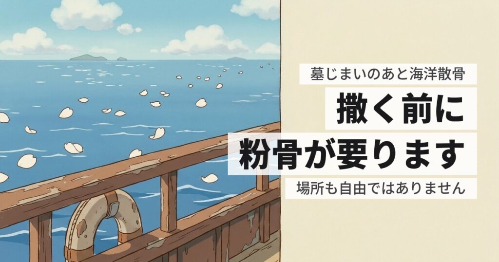 墓じまいのあと海洋散骨にするなら。粉骨と場所の決まりを先に