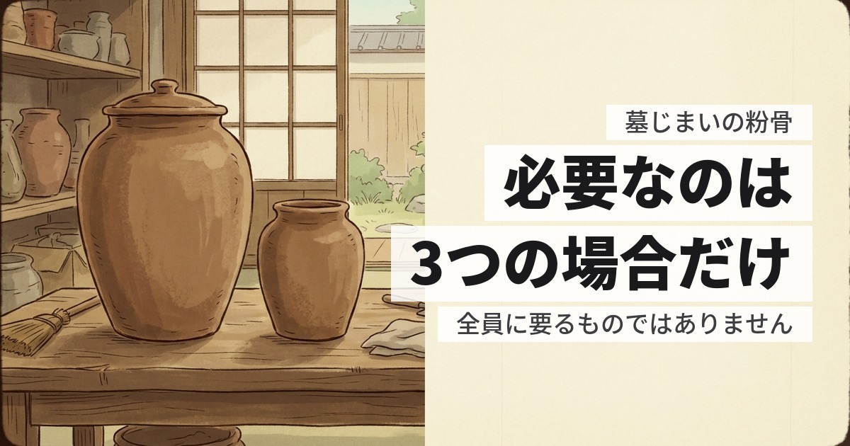 墓じまいで粉骨が必要になるのはどんなとき?費用と頼み先