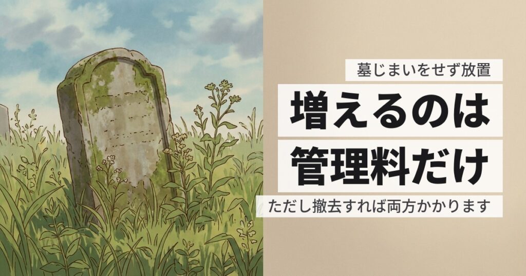 墓じまいをせず放置すると、何年でどうなる？費用の計算もしておく