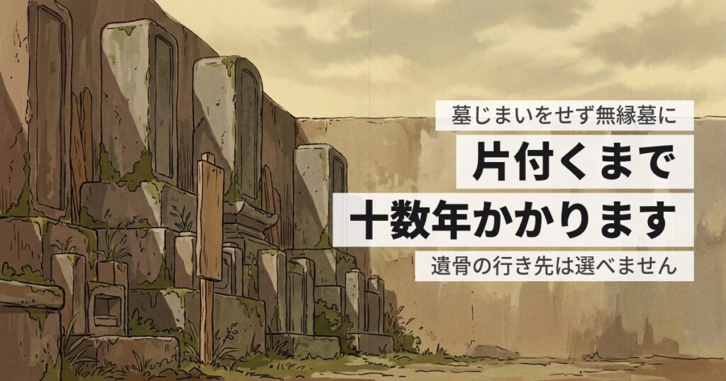 墓じまいをせず無縁墓になるとどうなる？1年の公告が必要です