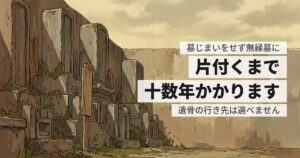 墓じまいをせず無縁墓になるとどうなる？1年の公告が必要です