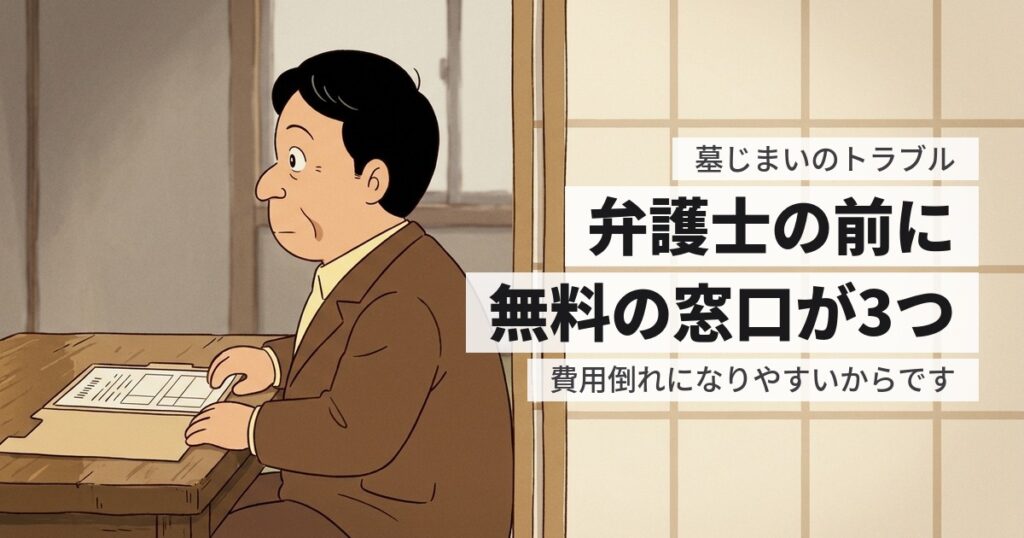 墓じまいのトラブルで弁護士に頼む基準は？費用倒れを避ける順番
